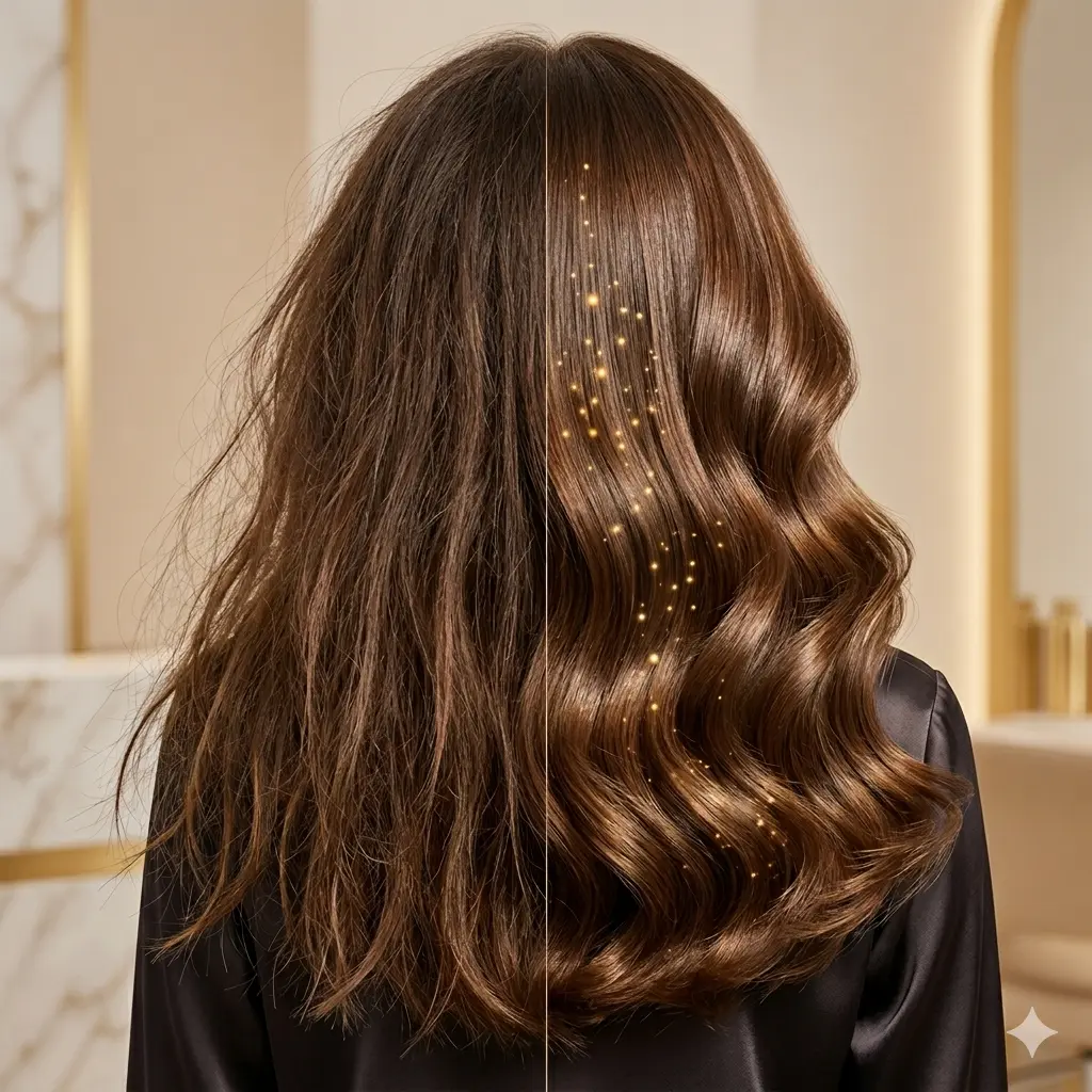 Smooth and shiny deep conditioning hair treatment in Coquitlam by Angela Studio